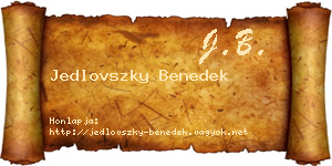 Jedlovszky Benedek névjegykártya