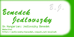 benedek jedlovszky business card